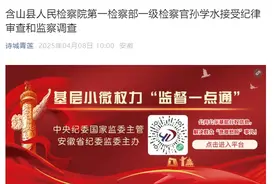 主动投案！含山县人民检察院第一检察部一级检察官孙学水被查图片