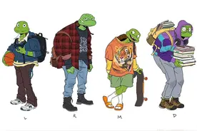 一组20张另类画风的忍者神龟插画图片