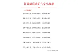 体制内领导最喜欢的六字小标题！ ​​​图片