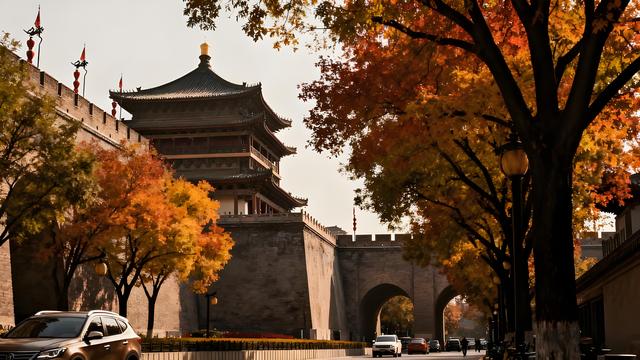 雁塔鎏金裁云影，秦岭披霞染秋光 — 漫步长安千年画卷里的清秋诗行