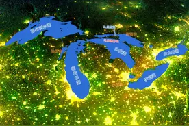 北美五大湖和渤海相比，哪个面积大？图片