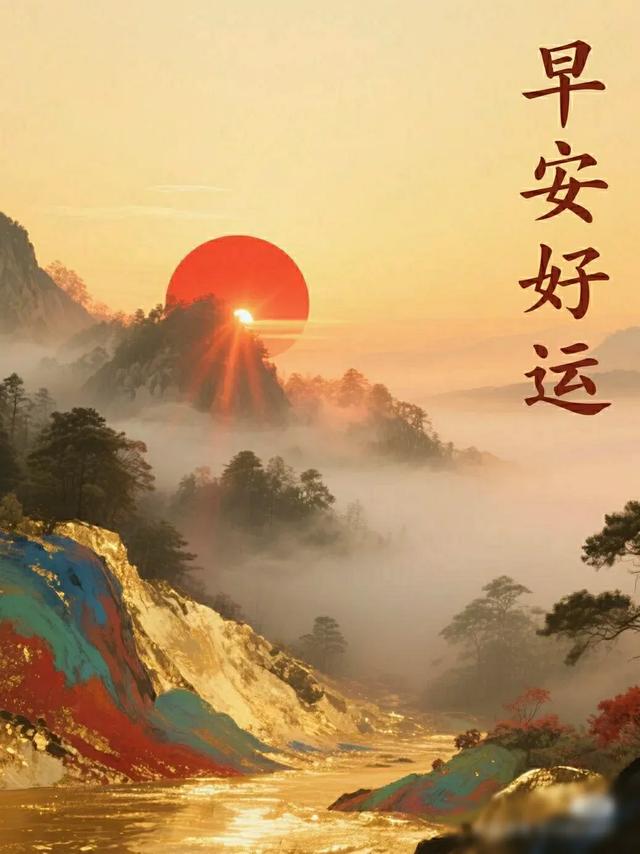 早上好早安祝福美图/静观天边云卷云舒，笑看庭前花开花落