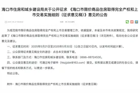 海口：限价商品住房满5年取得完全产权后即可上市交易图片