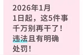 2026年1月1日起这些行为要被严查，普通人最该注意的五个变化图片