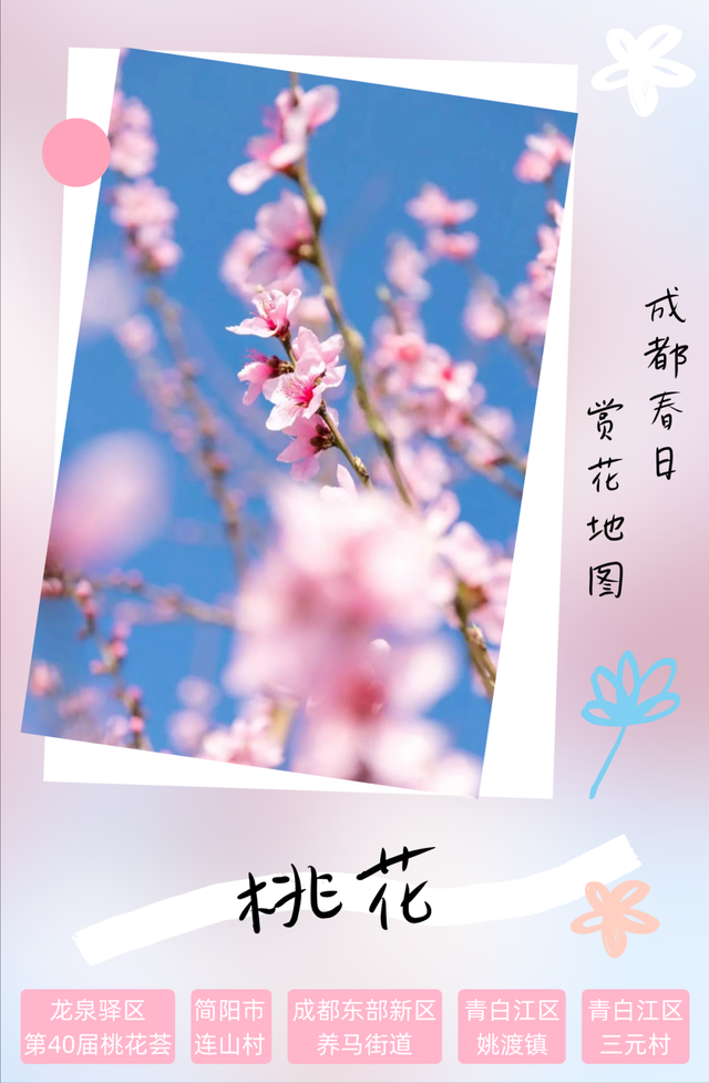 全部免费！成都春日赏花攻略来了，梨花、桃花、李花都开好了！