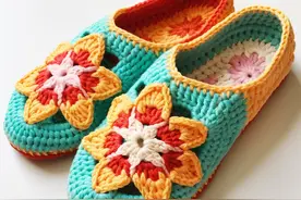 「针织作品」30款五颜六色的舒适家居地板鞋子图片