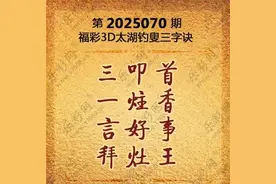 福彩3D第2025070期太湖字谜独家解析图片