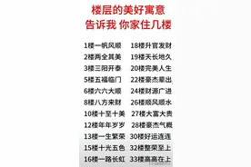 楼层的美好寓意，看一看，你家住几楼图片