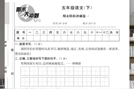 期末冲刺！五年级下册语文《期末模拟冲刺卷》共5套，给孩子练练图片