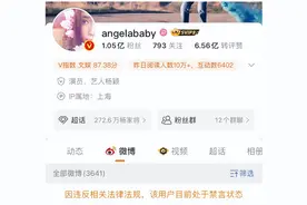 艺人Angelababy（杨颖）和张嘉倪各类社交账号被封，原因图片