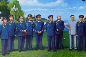 这幅油画中十大元帅的站位和排名有问题吗？图片