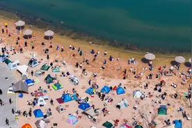 假日到汾河去“赶海”图片