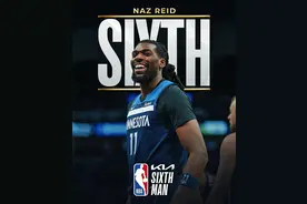 NBA官方：森林狼球员纳兹-里德当选年度最佳第六人图片