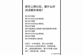 新车上牌以后，年审时间，终于有人整理好了，收藏起来看看吧图片