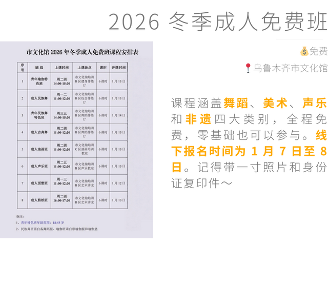 乌鲁木齐 1 月城市活动，把周末交给展览、音乐会和新去处