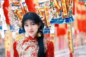 潮汕营标旗，巡游队伍头标是荣德集团千金，长的非常漂亮 人也随和图片