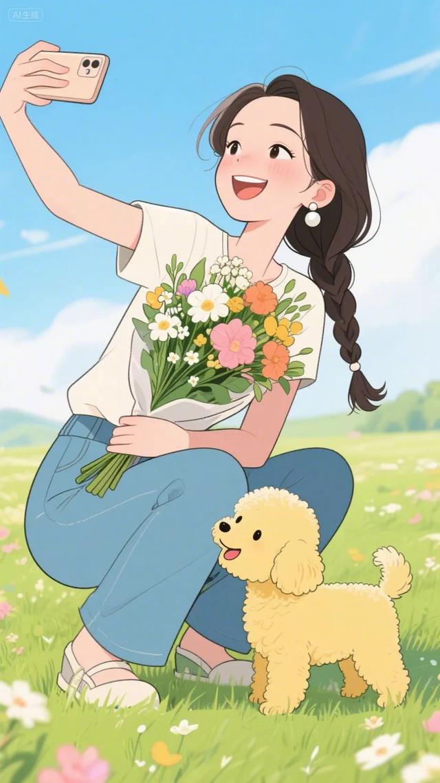 绘本插画，卡通动漫简笔画‖活力少女