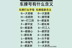 终于有人把车牌号的含义整理好了，对照一下，看看你的属于哪一种图片