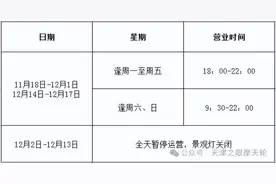 “天津之眼”摩天轮景区运营时间调整图片