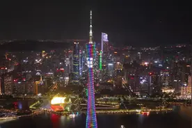 “办好一个会，提升一座城”，广州塔为十五运会亮灯图片