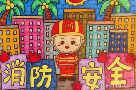 消防主题儿童画｜消防员创意画｜安全主题画，一起来学习画画吧图片