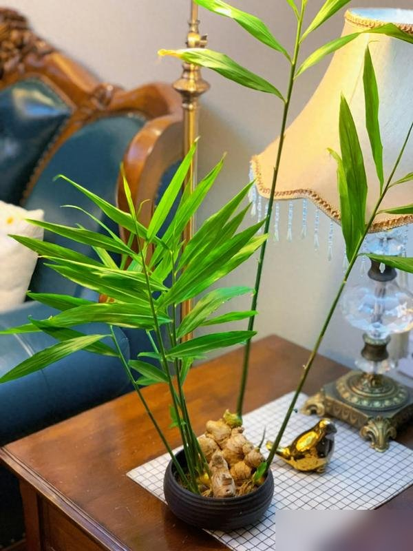 北京一姑娘“把生姜当绿植”养在客厅走红，网友：好美，好高级