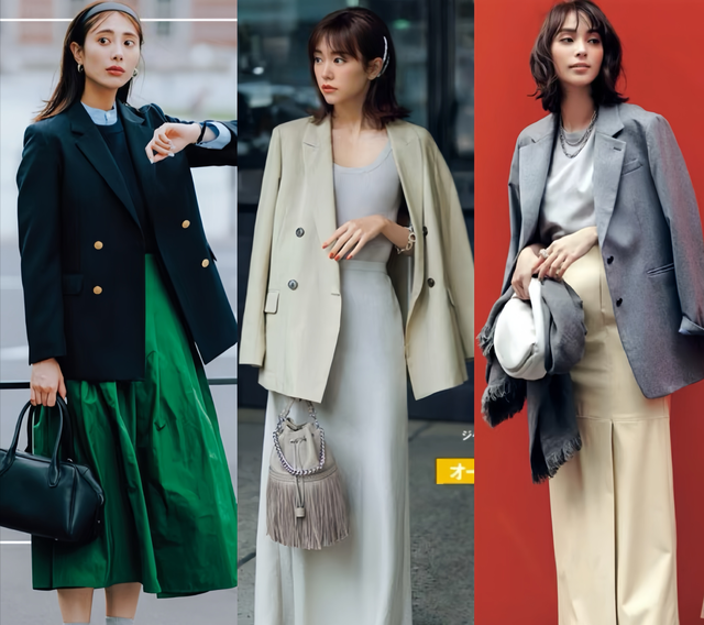 秋冬过了一半才发现：大家都在穿“短外套+长裙”，洋气又显高