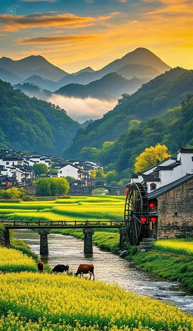 最美乡村：花海拥古村，山水间藏着诗与远方