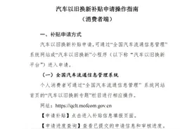 汽车以旧换新补贴申请操作指南（消费者端）图片