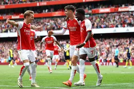 英超-赖斯传射萨卡特罗萨德建功 阿森纳3-0伯恩茅斯 四连胜4分领跑图片