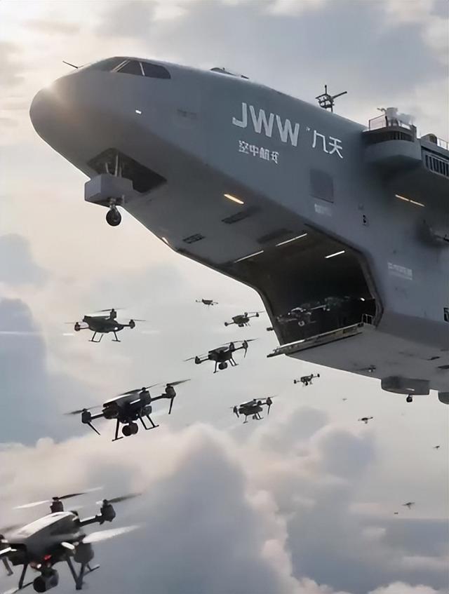 “九天”16吨空天航母首飞，可一次放飞百架无人机，美俄压力倍增