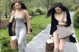 “姑娘，风大了就别穿裙子了，真的会原形毕露的！”哇哈哈哈哈～图片