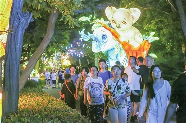 ‌“青岛之夏”灯会：动物灯组栩栩如生 本周五开启萤火虫亲子游园会