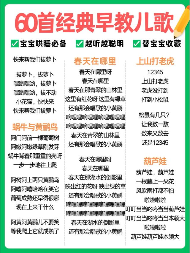 0-3岁娃开口早的秘密！60首幼儿园早教儿歌，每天听宝宝早说话