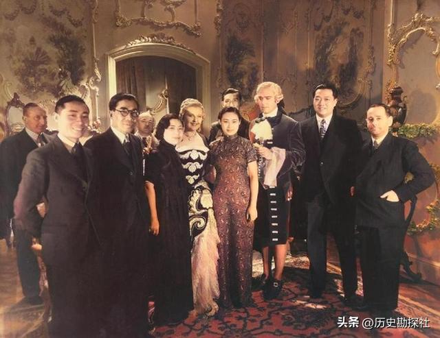 戴笠与胡蝶的真实影像，胡蝶一颦一笑妩媚动人，戴不怒自威