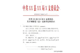 党支部书记、党总支书记变更向上级党委的变更请示模板图片