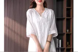 夏季文艺风薄麻连衣裙裁剪图，喜欢的动手做！图片