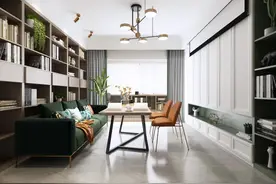 不要沙发与电视，用书柜或书桌取而代之，客厅这么设计是否合适？图片