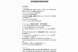 初中英语重点短语考点解析汇总（收藏）图片