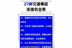 27种交通事故责任划分（建议收藏）图片