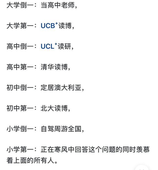 当年你们班第一名和最后一名的人都在干吗？网友分享的我惊呆了！