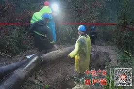 山体滑坡致电杆倒塌 十堰供电部门紧急抢修保供电图片