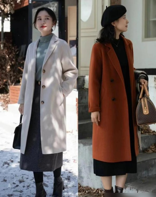 真正见过世面的女人，冬天都会备“大衣+裙子”，时髦高级又耐看