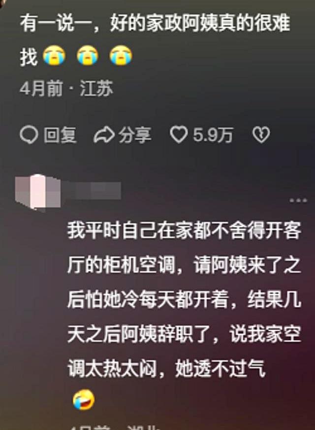 好的家政阿姨市面上是不流通的！网友：果然优秀的人在哪里都吃香