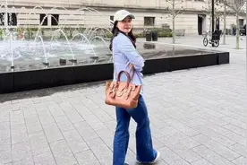 郭晶晶穿百元飞跃鞋，章泽天背山下有松包包！真贵妇看展都很松弛图片