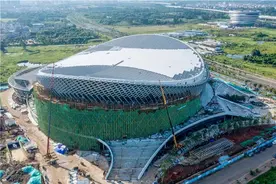 海口五源河体育馆预计本月底基本完工！更多项目进展→图片
