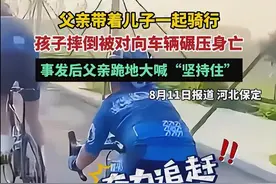孩子一声“慢点”，竟成永别，摔倒被碾压身亡!网友多次劝说不听图片