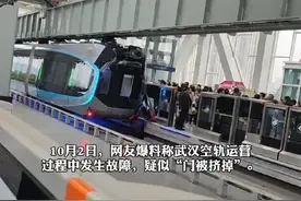 武汉空轨突发故障“门被挤掉”？工作人员:是被乘客敲坏的 目前列车正常运营图片