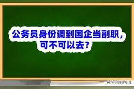 公务员身份调到国企当副职，可不可以去？图片