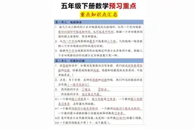 五年级下册数学全册知识体系汇总（全），18页可打印！！！图片